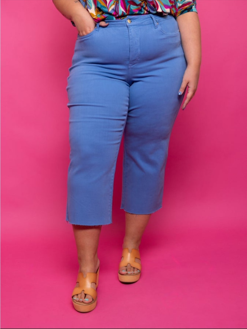 Judy Blue tummy control Crop wide Leg Jeans Sz 24W